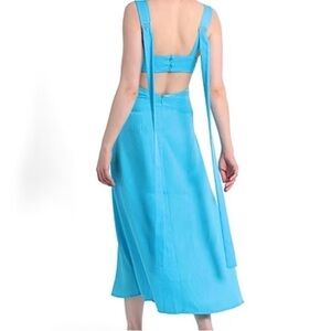 TOPSHOP Fabulous Turquoise Midi Halter Dress Size 10 NWT!